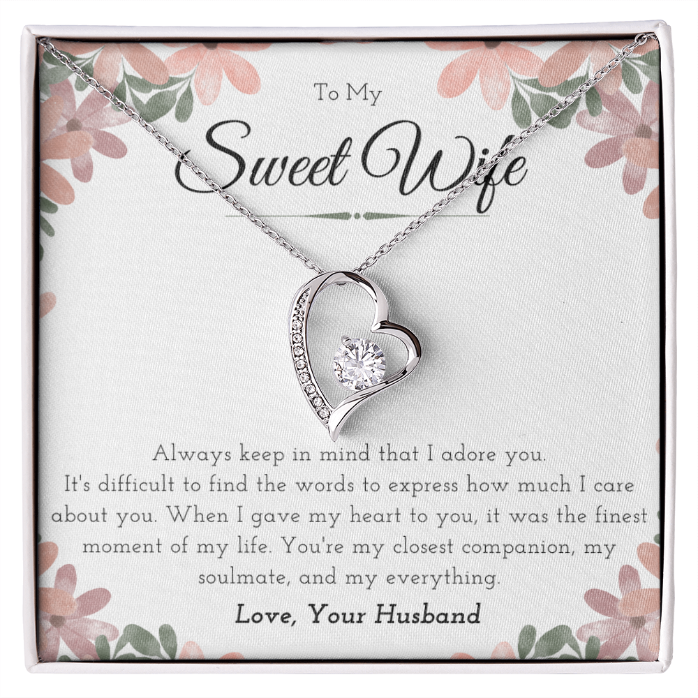 Best Gifts 305-To My Sweet Wife Forever Love Heart Necklace Gift