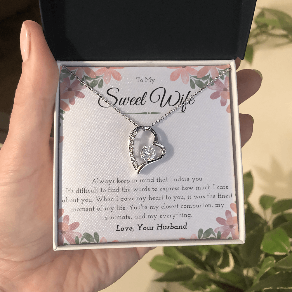 Best Gifts 305-To My Sweet Wife Forever Love Heart Necklace Gift