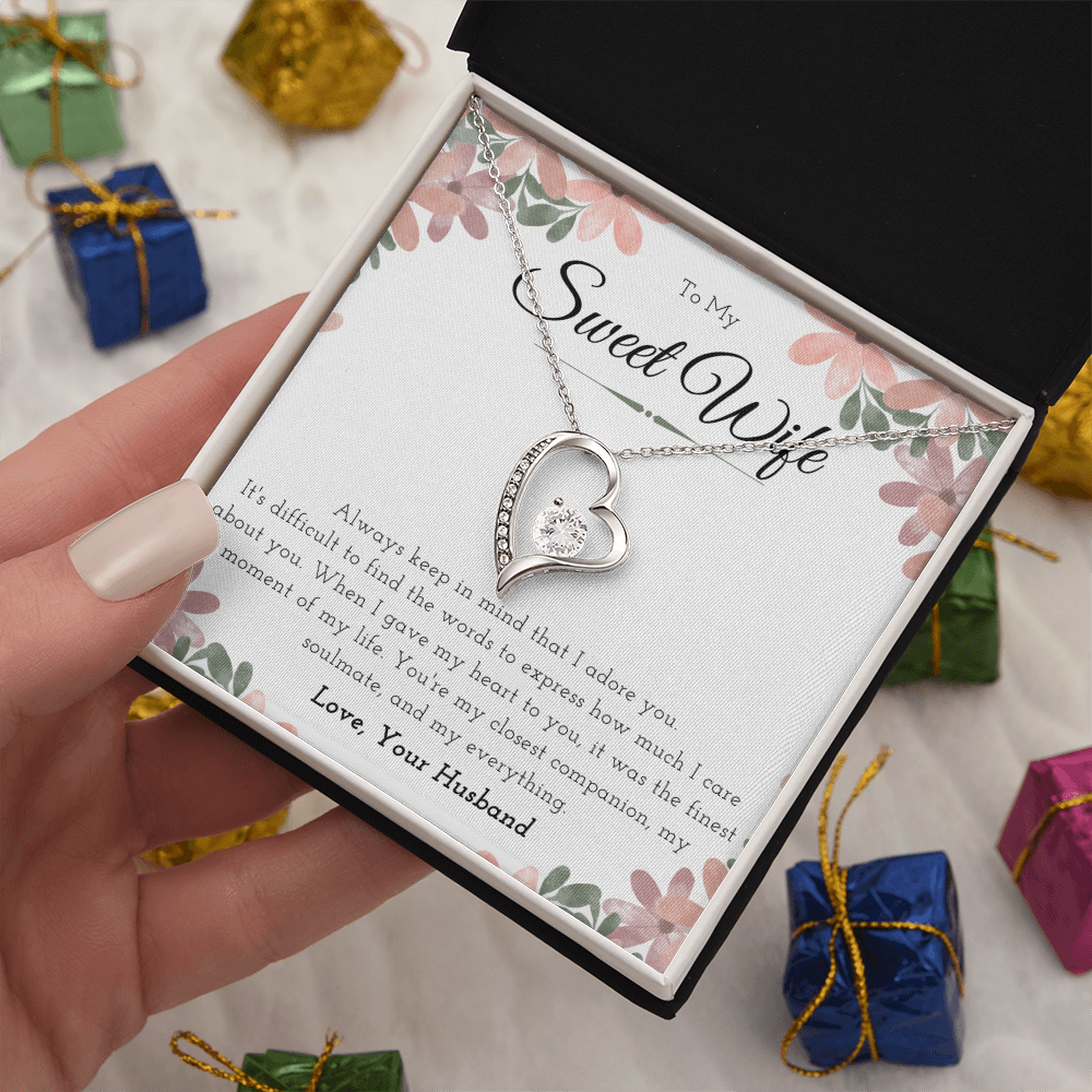 Best Gifts 305-To My Sweet Wife Forever Love Heart Necklace Gift