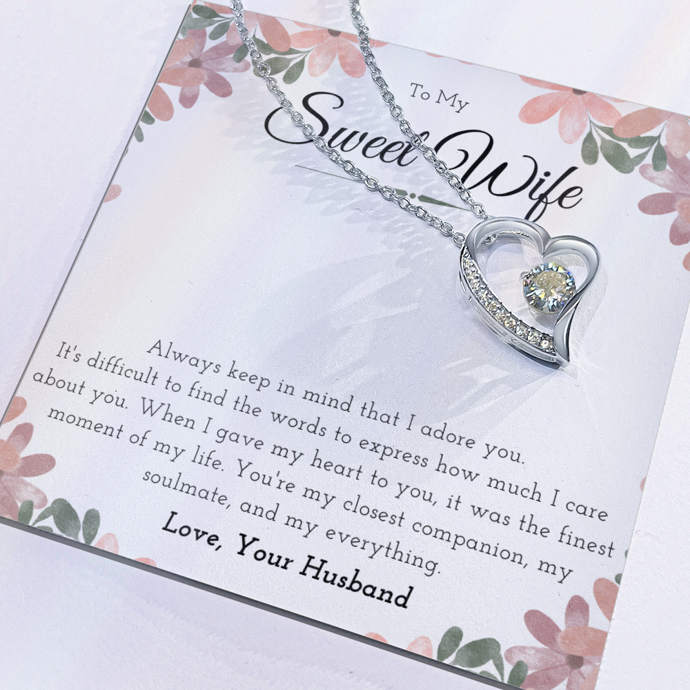 Best Gifts 305-To My Sweet Wife Forever Love Heart Necklace Gift
