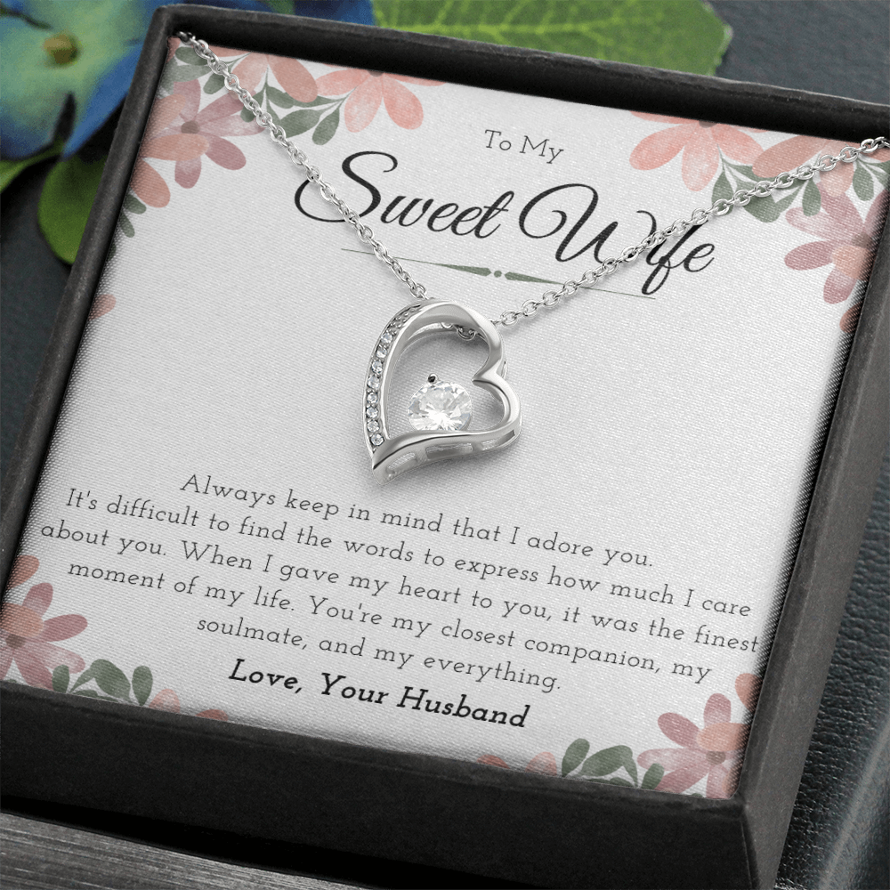 Best Gifts 305-To My Sweet Wife Forever Love Heart Necklace Gift