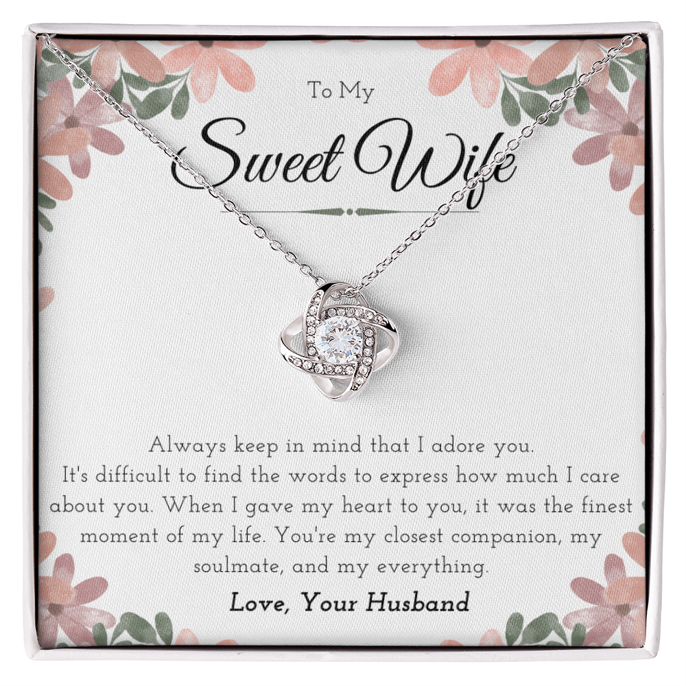 Best Gifts 305-To My Sweet Wife Love Knot Necklace Gift