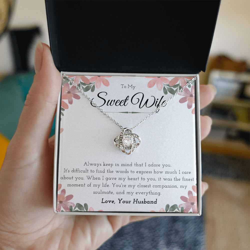Best Gifts 305-To My Sweet Wife Love Knot Necklace Gift