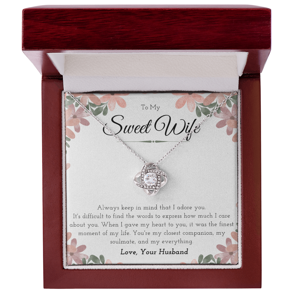 Best Gifts 305-To My Sweet Wife Love Knot Necklace Gift
