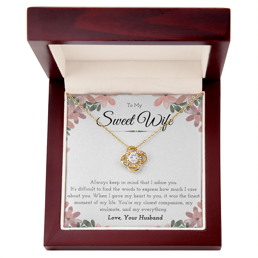 Best Gifts 305-To My Sweet Wife Love Knot Necklace Gift