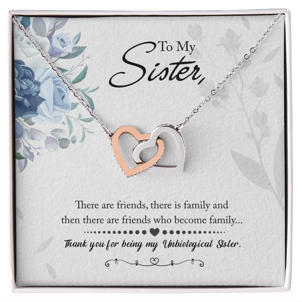 Best Gifts 305-To My Unbilogical Sister Interlocking Hearts Necklace