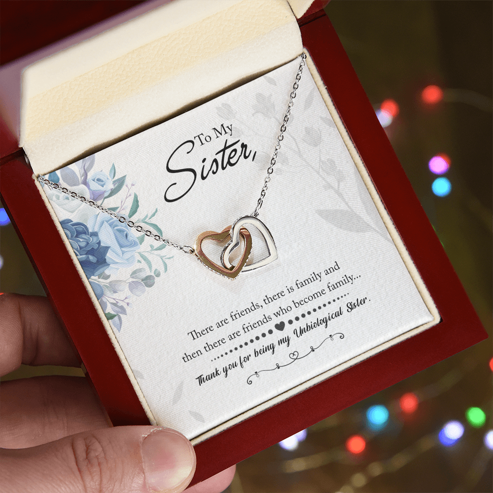Best Gifts 305-To My Unbilogical Sister Interlocking Hearts Necklace