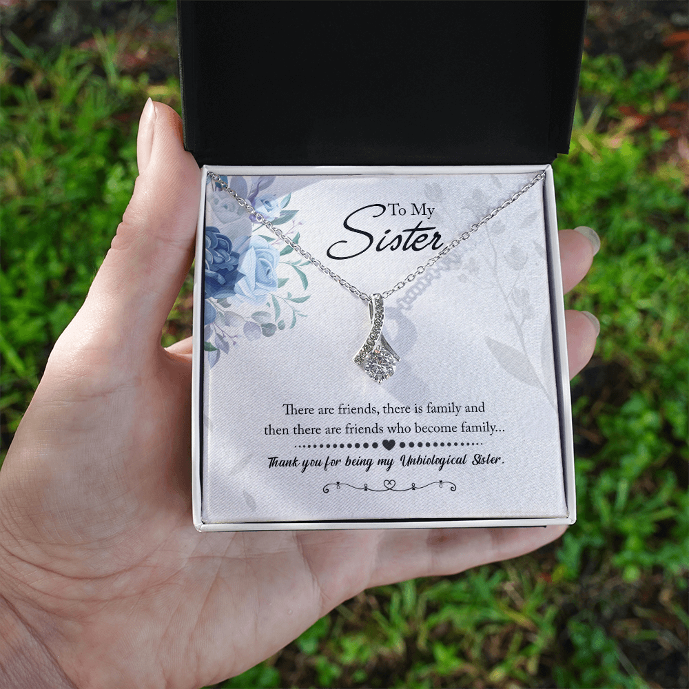 Best Gifts 305-To My Unbiological Sister Alluring Beauty Necklace with Cubic Zirconia
