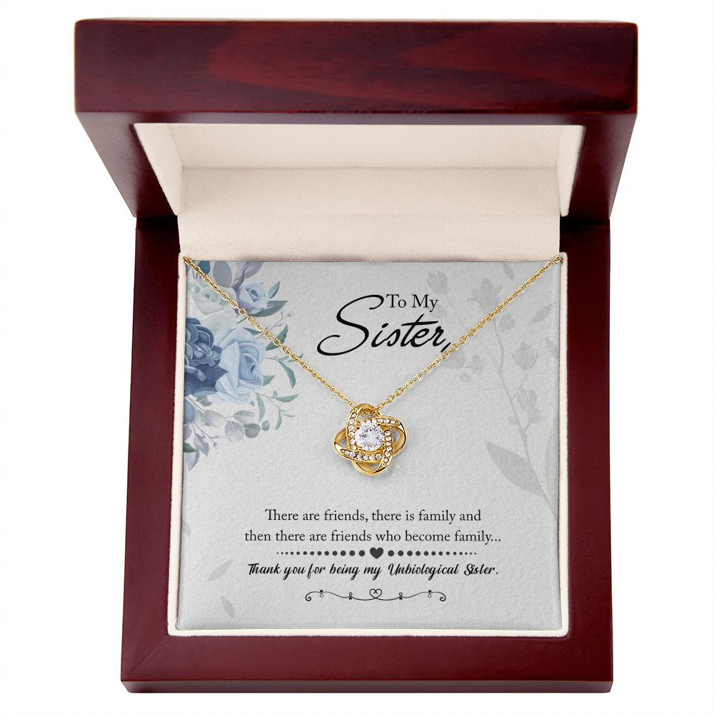 Best Gifts 305-To My Unbiological Sister Love Knot Necklace with Cubic Zirconia