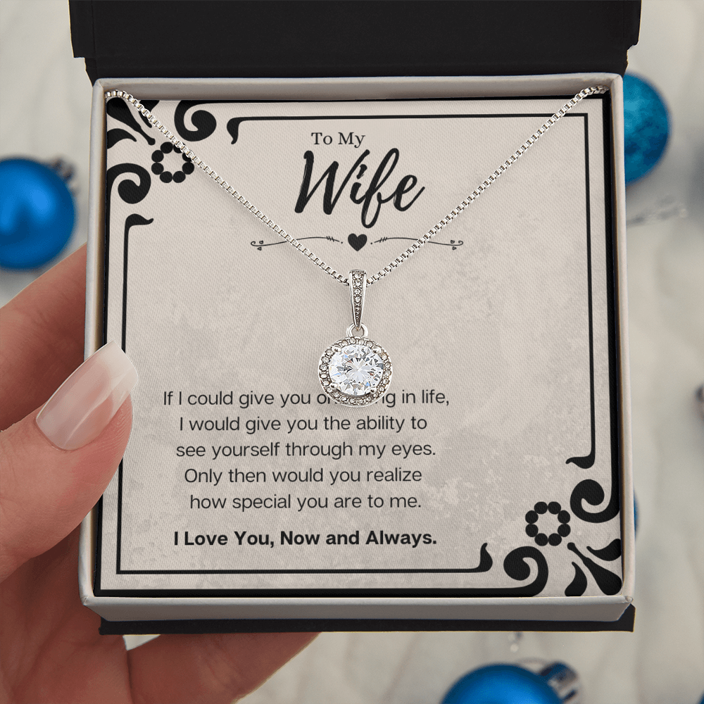 Best Gifts 305-To My Wife Eternal Hope Necklace with Cubic Zirconia