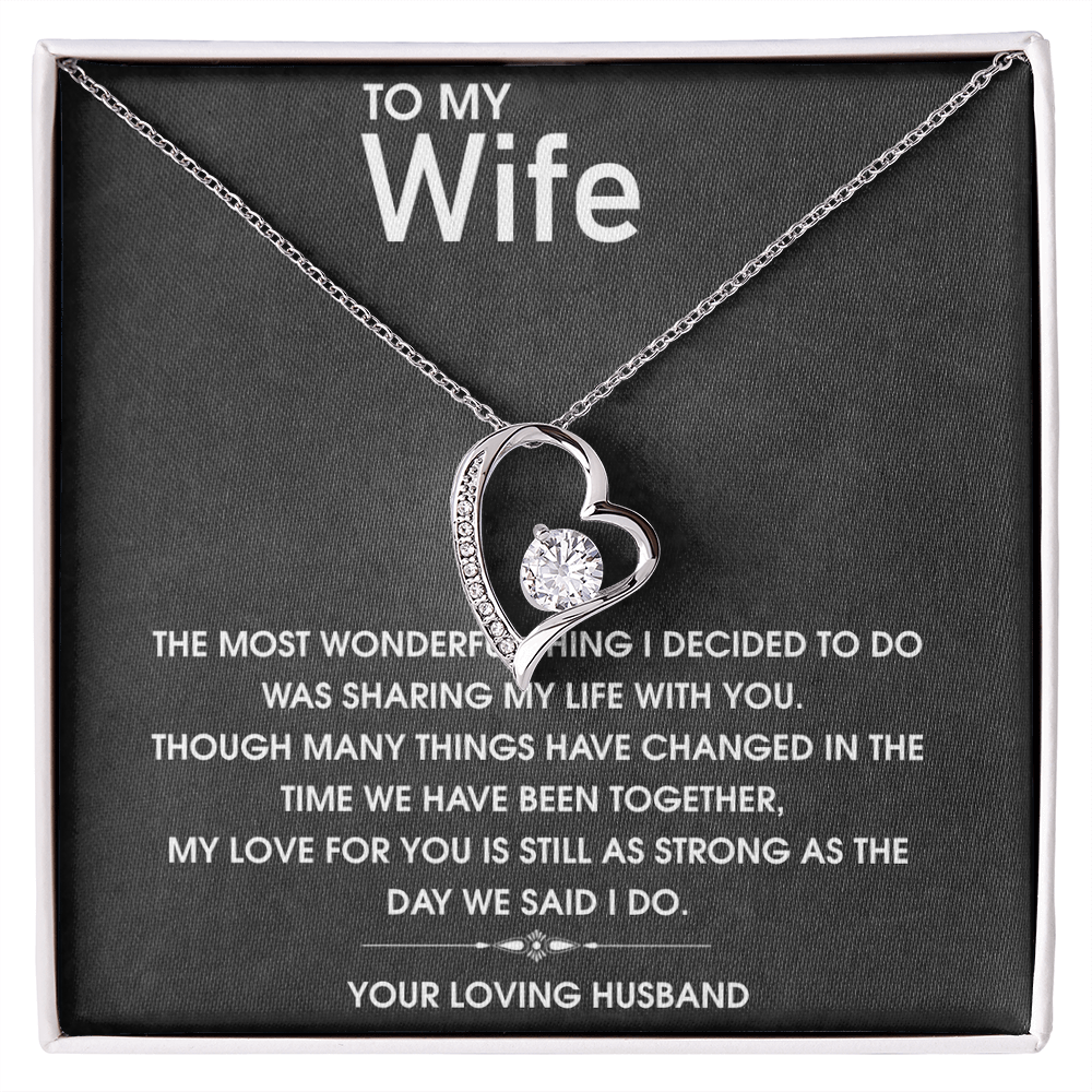Best Gifts 305-To My Wife Forever Love Necklace with CZ Heart Pendant