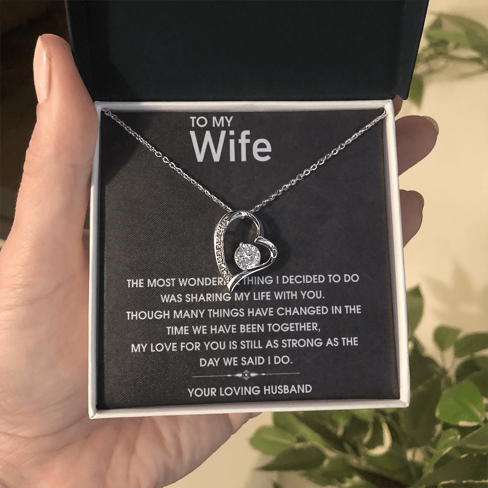 Best Gifts 305-To My Wife Forever Love Necklace with CZ Heart Pendant