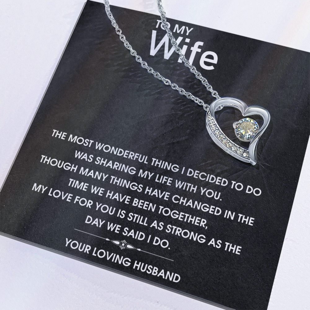 Best Gifts 305-To My Wife Forever Love Necklace with CZ Heart Pendant