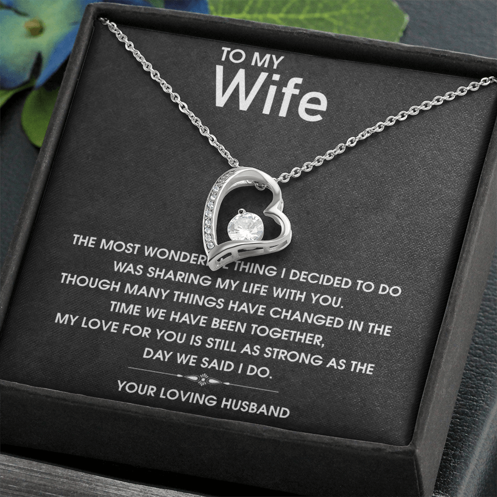 Best Gifts 305-To My Wife Forever Love Necklace with CZ Heart Pendant