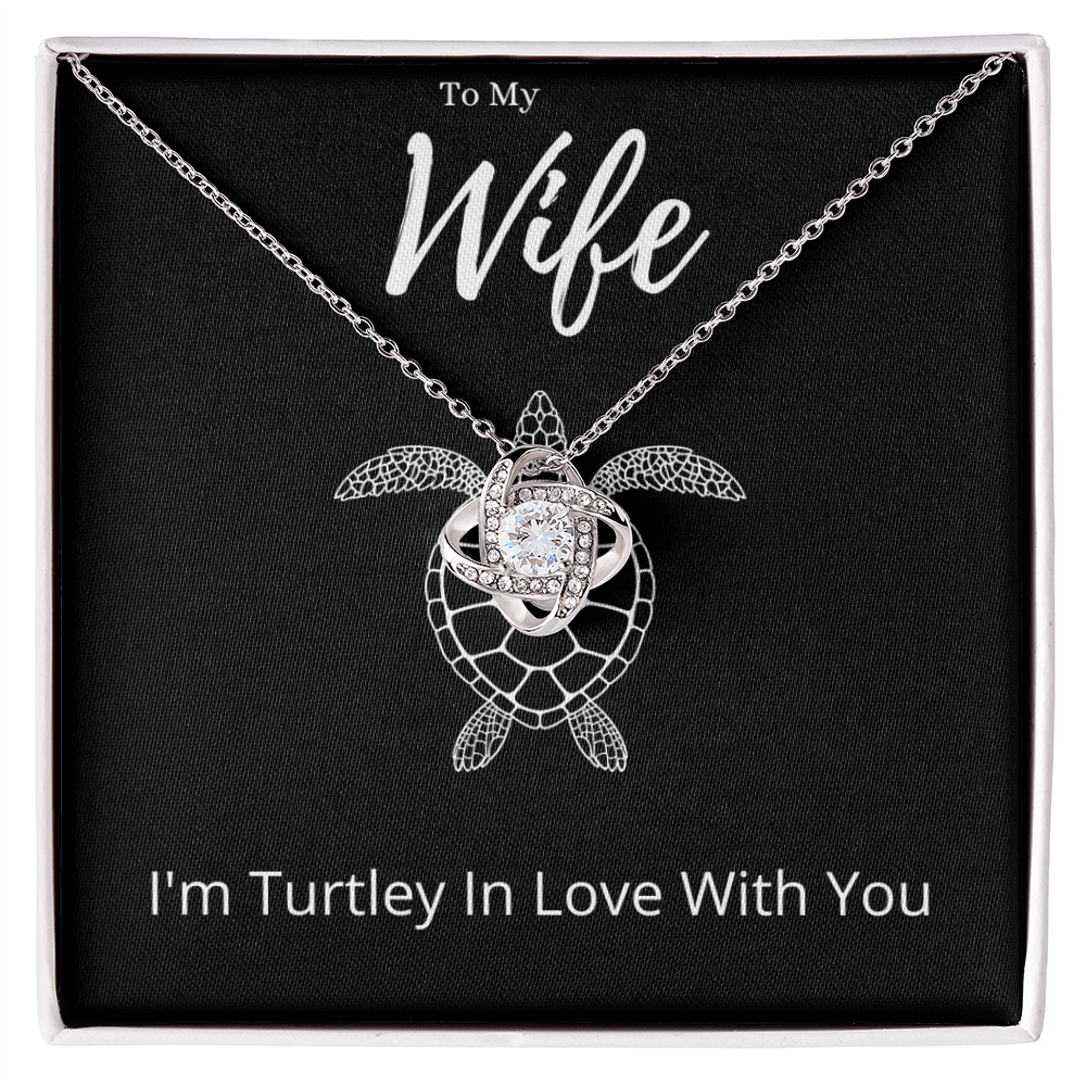 Best Gifts 305-To My Wife Funny Turtle Love Knot Necklace