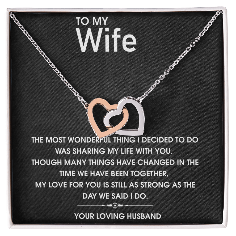 Best Gifts 305-To My Wife Interlocking Hearts Necklace with CZ Crystals