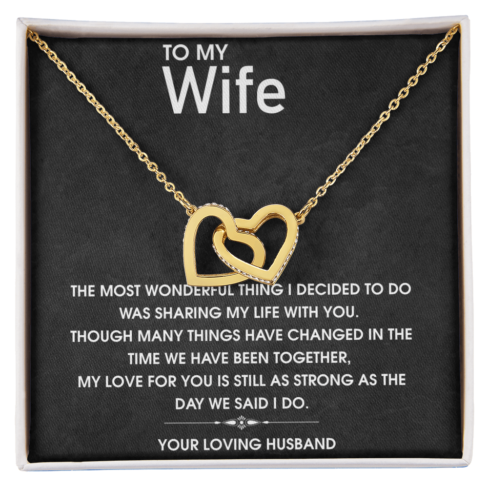 Best Gifts 305-To My Wife Interlocking Hearts Necklace with CZ Crystals
