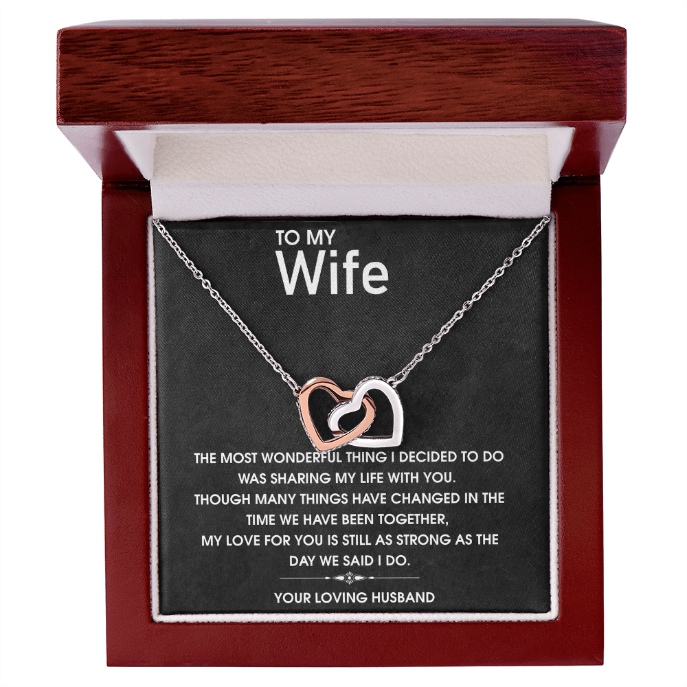 Best Gifts 305-To My Wife Interlocking Hearts Necklace with CZ Crystals
