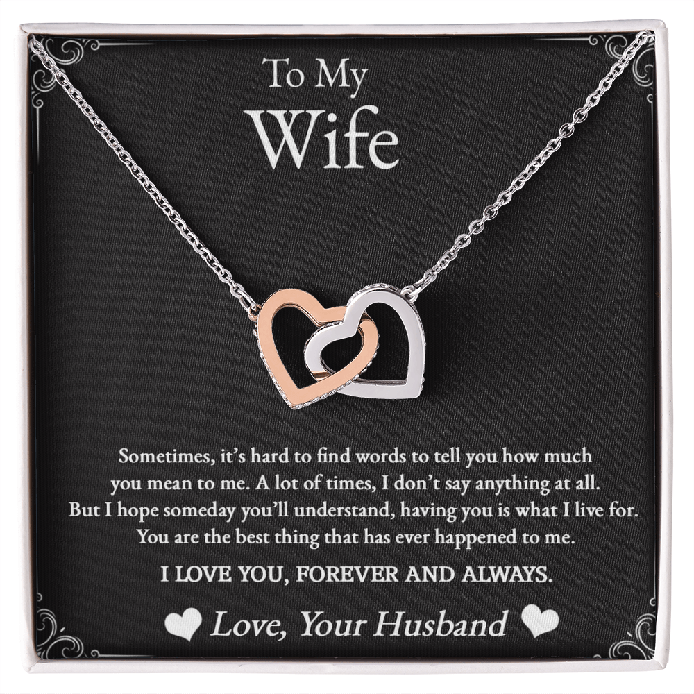 Best Gifts 305-To My Wife Interlocking Hearts Necklace with Cubic Zirconia