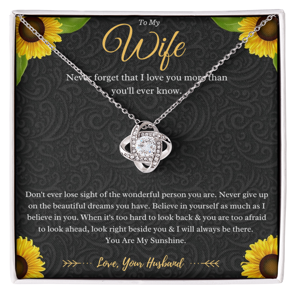 Best Gifts 305-To My Wife Love Knot Necklace Gift