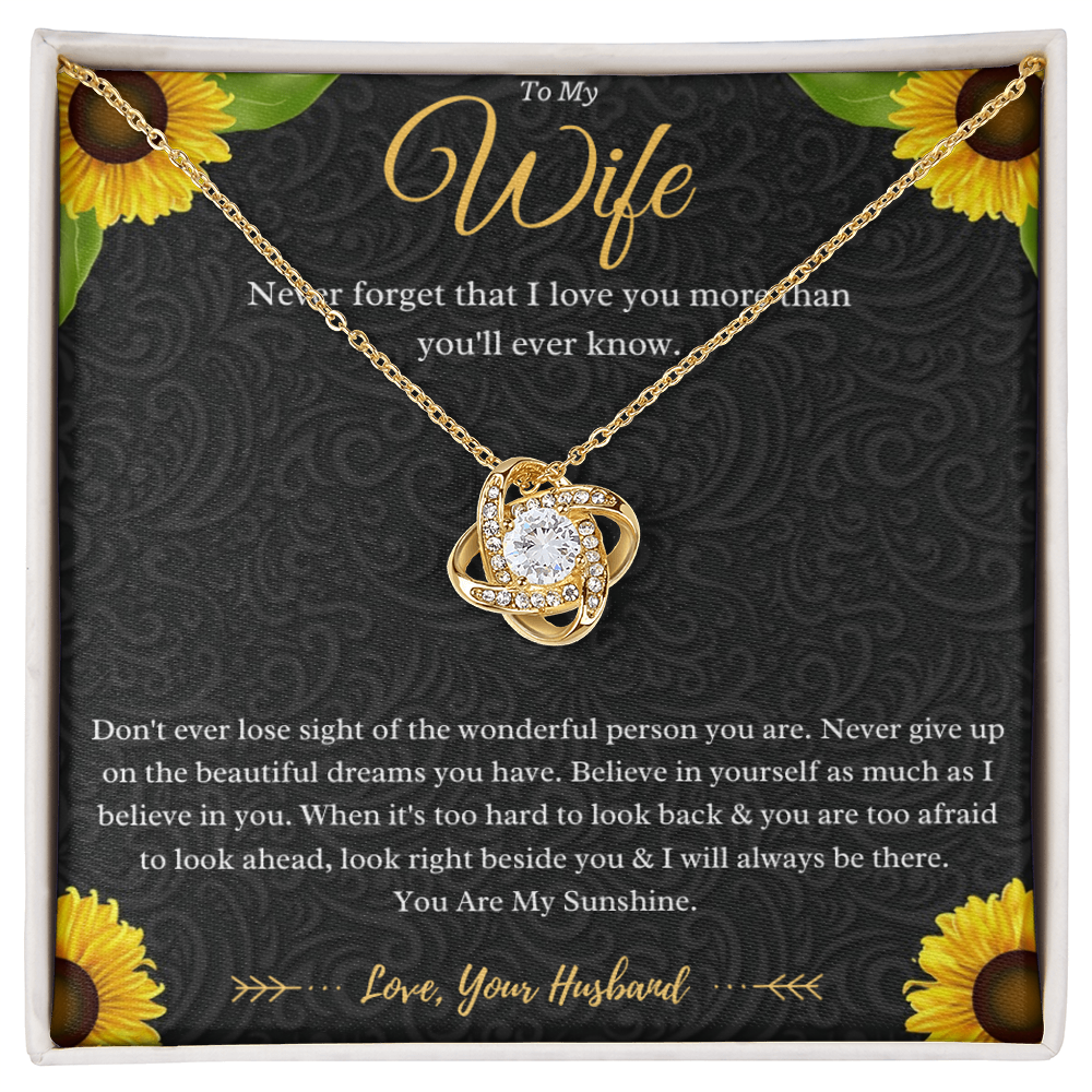 Best Gifts 305-To My Wife Love Knot Necklace Gift