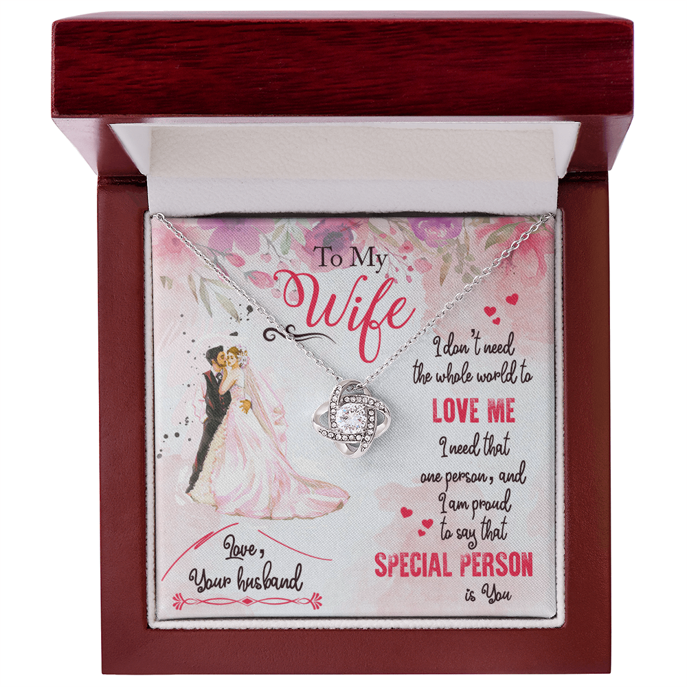 Best Gifts 305-To My Wife Love Knot Necklace Gift from Husband
