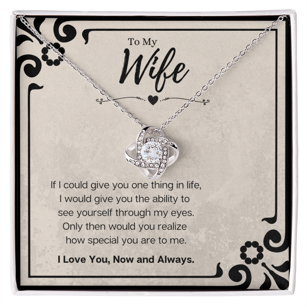 Best Gifts 305-To My Wife Love Knot Necklace with Cubic Zirconia
