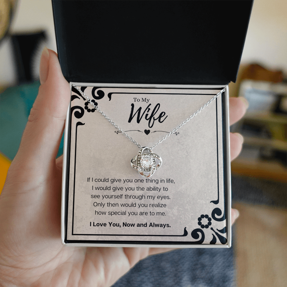 Best Gifts 305-To My Wife Love Knot Necklace with Cubic Zirconia