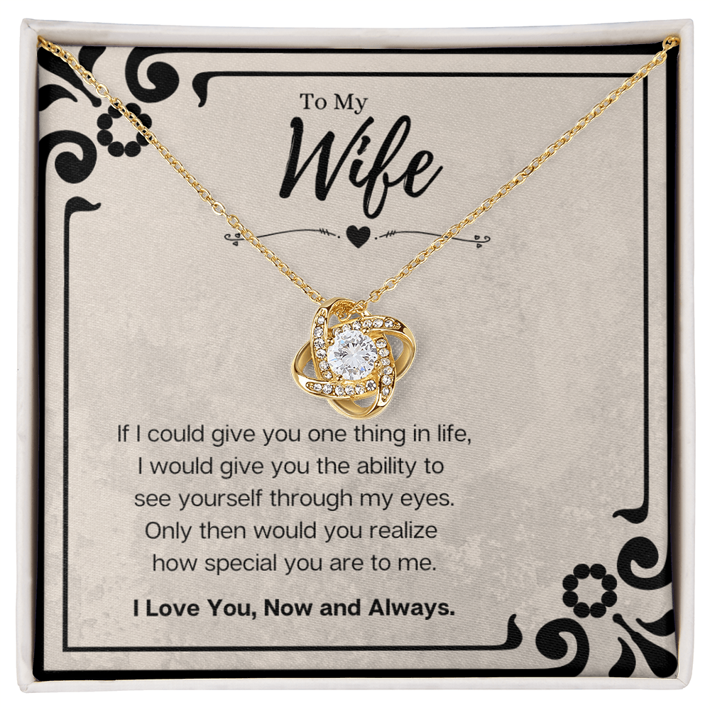 Best Gifts 305-To My Wife Love Knot Necklace with Cubic Zirconia