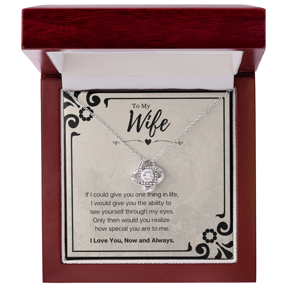 Best Gifts 305-To My Wife Love Knot Necklace with Cubic Zirconia