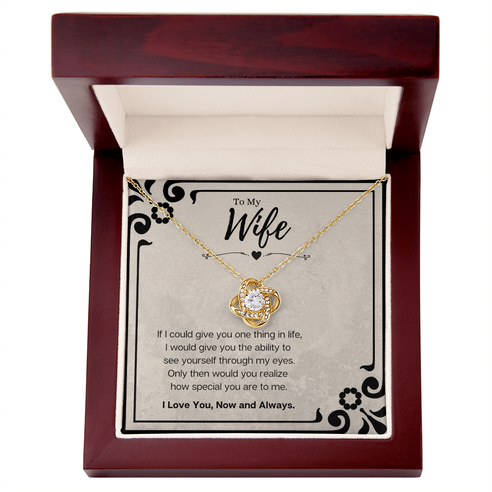 Best Gifts 305-To My Wife Love Knot Necklace with Cubic Zirconia