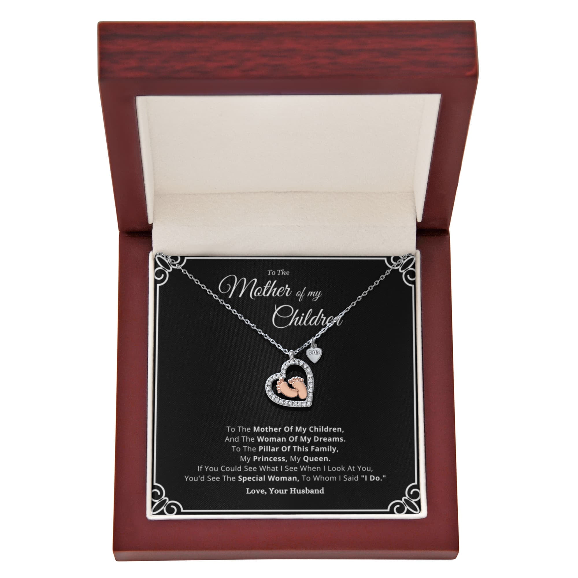 Best Gifts 305-To My Wife Mother of My Children Heart Necklace Gift from Husband
