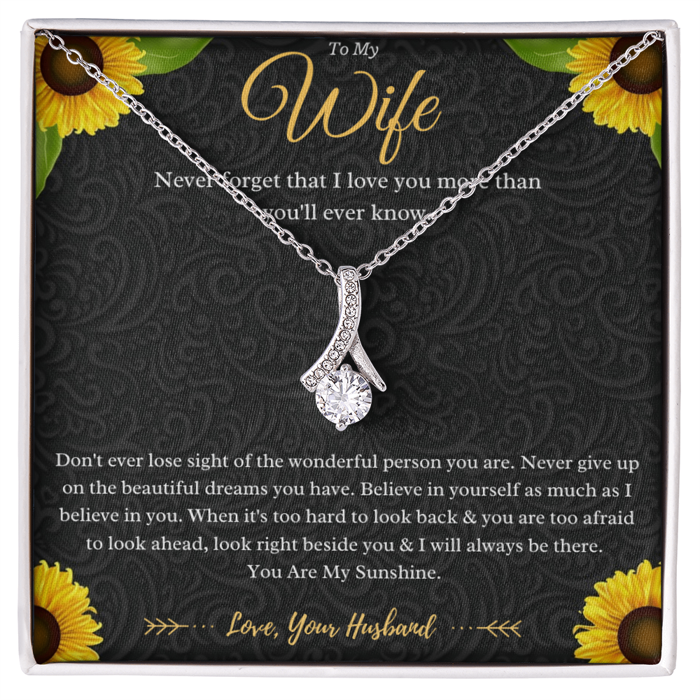 Best Gifts 305-To My Wife Ribbon Necklace Gift from Husband