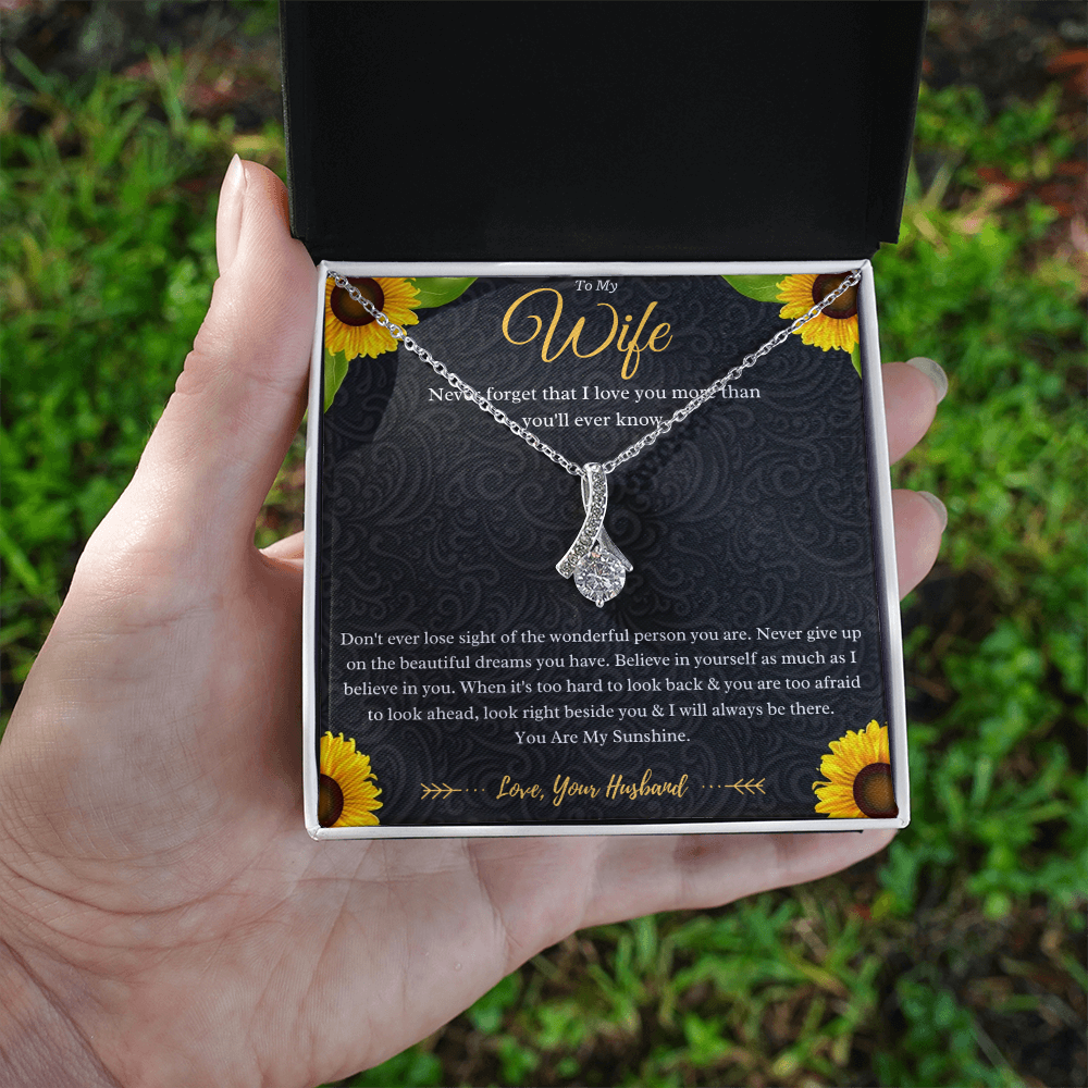Best Gifts 305-To My Wife Ribbon Necklace Gift from Husband