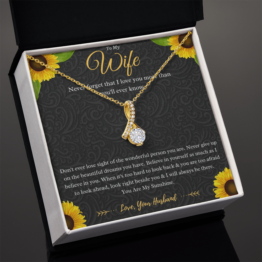 Best Gifts 305-To My Wife Ribbon Necklace Gift from Husband