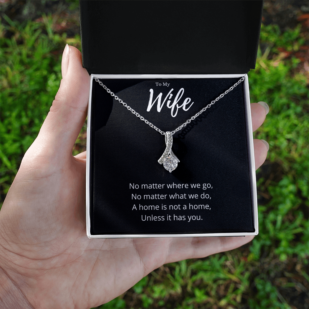 Best Gifts 305-To My Wife Ribbon Necklace Romantic Home Quote