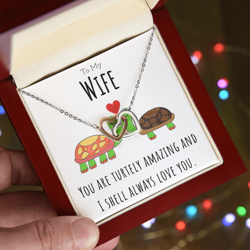 Best Gifts 305-To My Wife Turtley Amazing Interlocking Hearts Necklace 