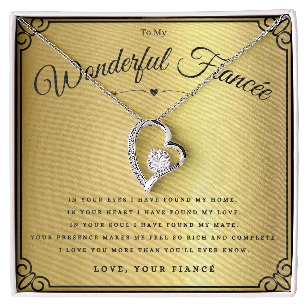 Best Gifts 305-To My Wonderful Fiancée Forever Love Heart Necklace Gift