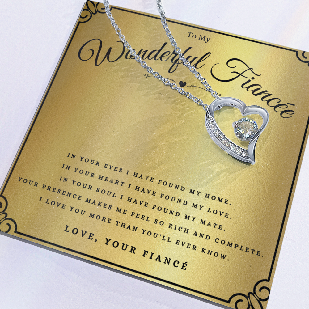 Best Gifts 305-To My Wonderful Fiancée Forever Love Heart Necklace Gift 