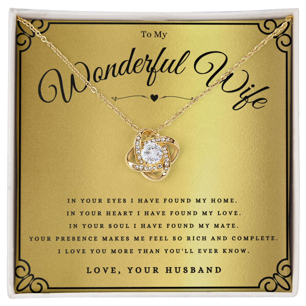 Best Gifts 305-To My Wonderful Wife Love Knot Necklace Gift from Husband 
