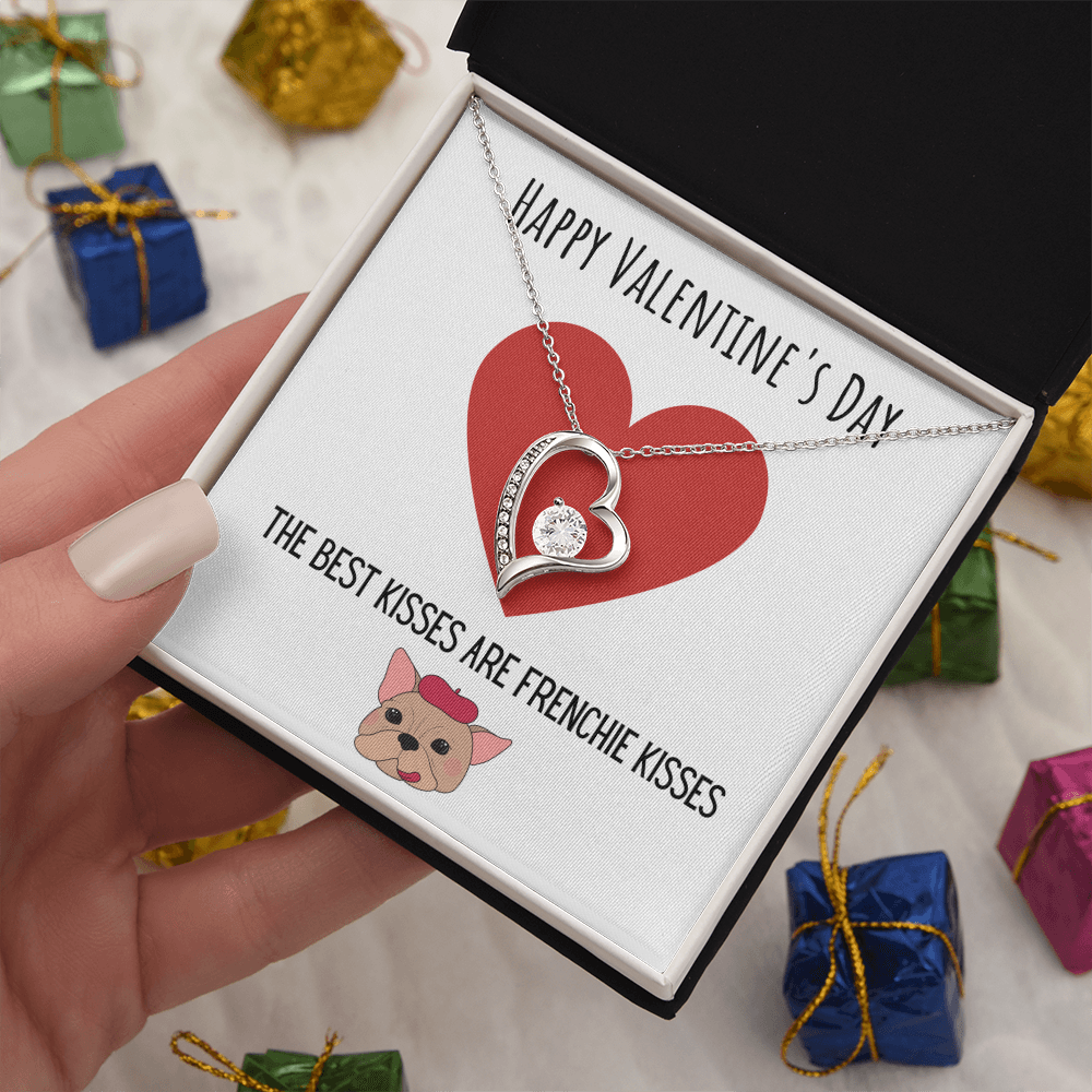 Best Gifts 305-Valentines Day Forever Love Necklace French Bulldog Heart Pendant 