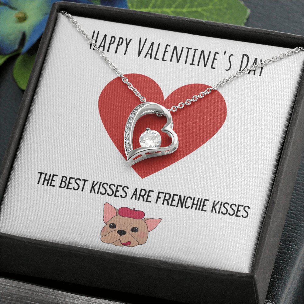 Best Gifts 305-Valentines Day Forever Love Necklace French Bulldog Heart Pendant 