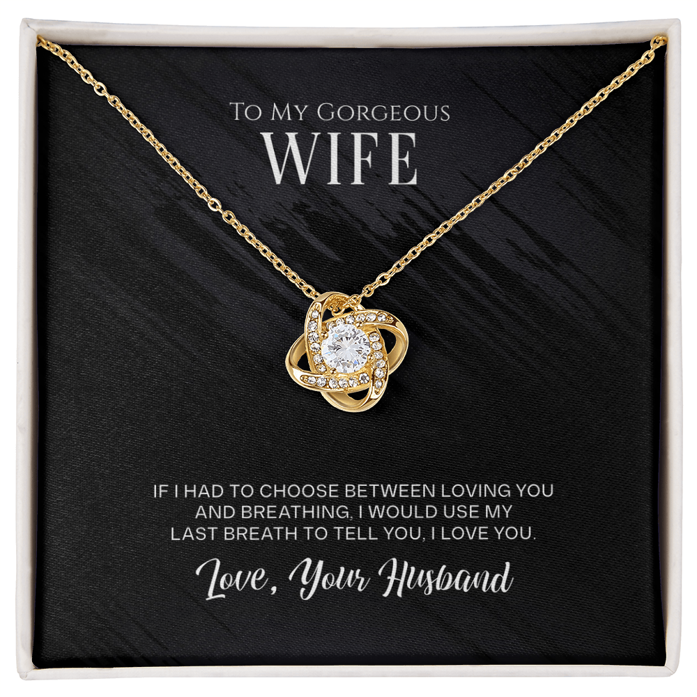 Best Gifts 305-Wife Love Knot Necklace Gift from Husband Cubic Zirconia