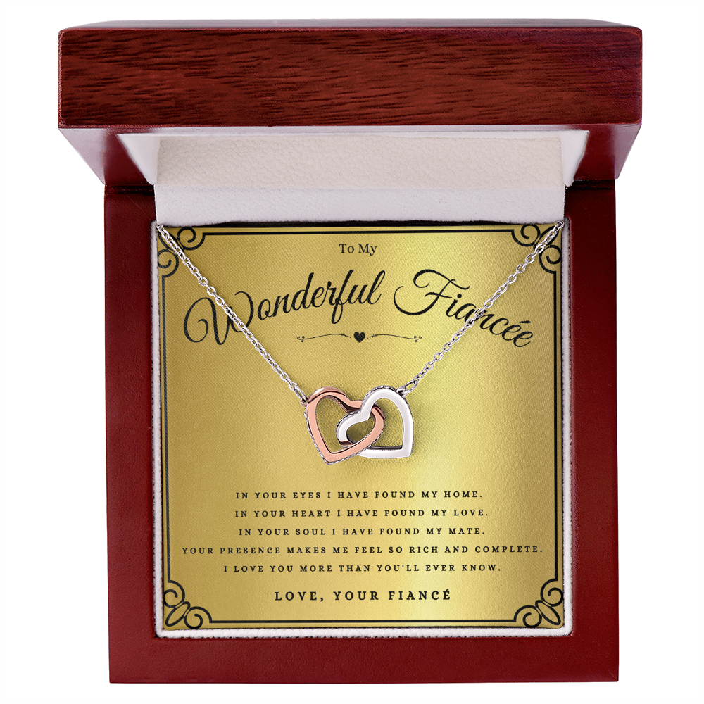 Best Gifts 305-Wonderful Fiancée Interlocking Hearts Necklace Gift