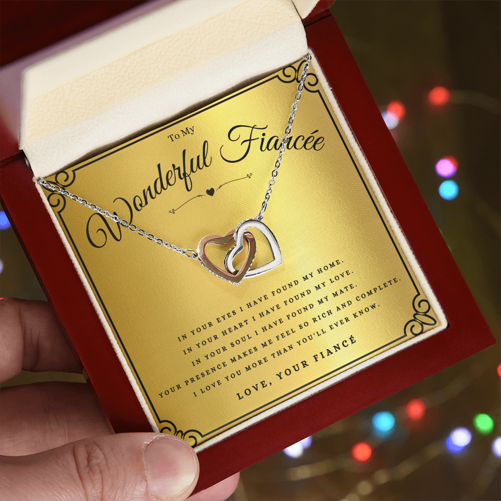 Best Gifts 305-Wonderful Fiancée Interlocking Hearts Necklace Gift