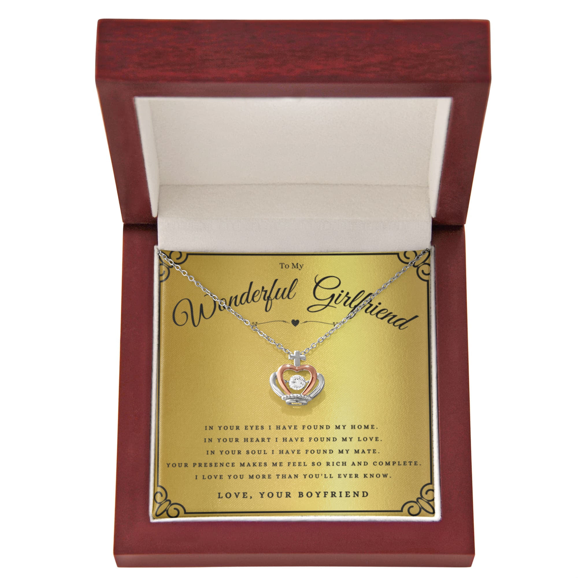 Best Gifts 305-Wonderful Girlfriend Crown Necklace Gift
