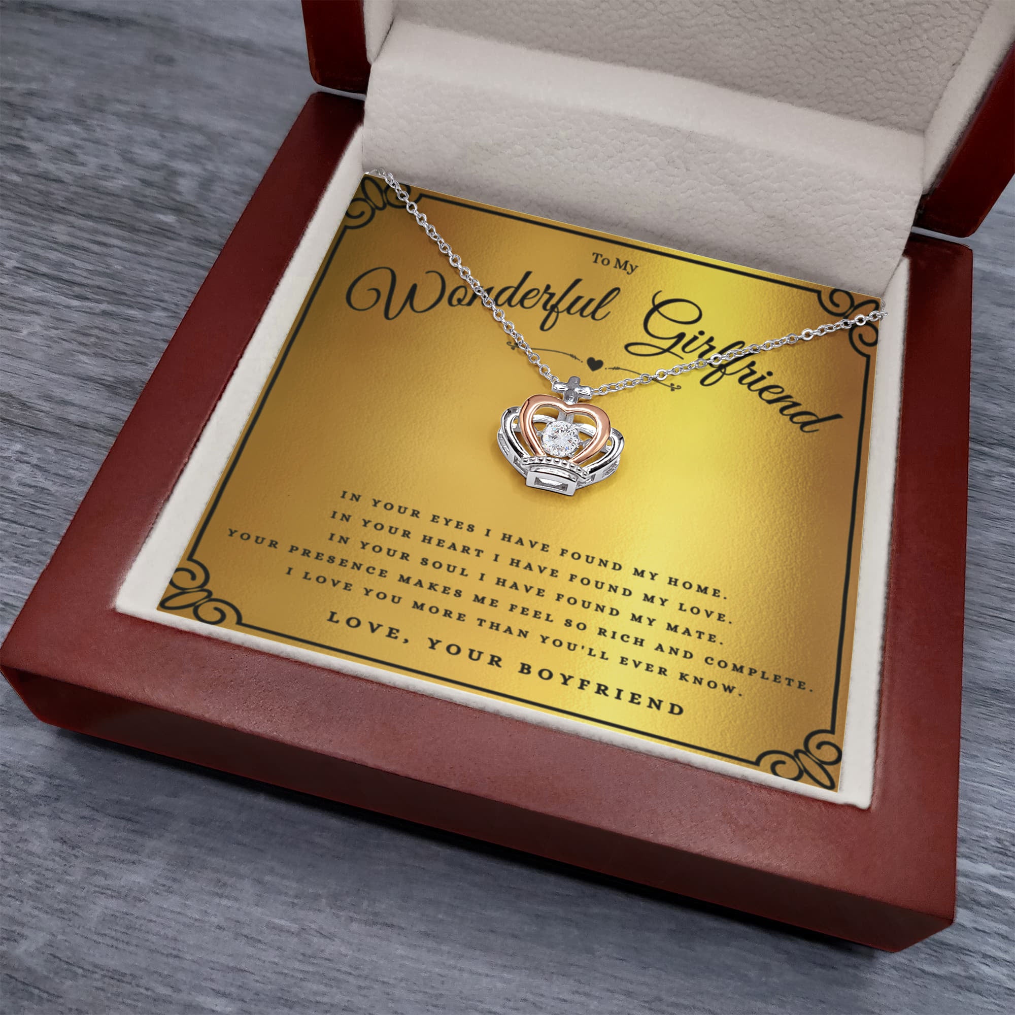 Best Gifts 305-Wonderful Girlfriend Crown Necklace Gift