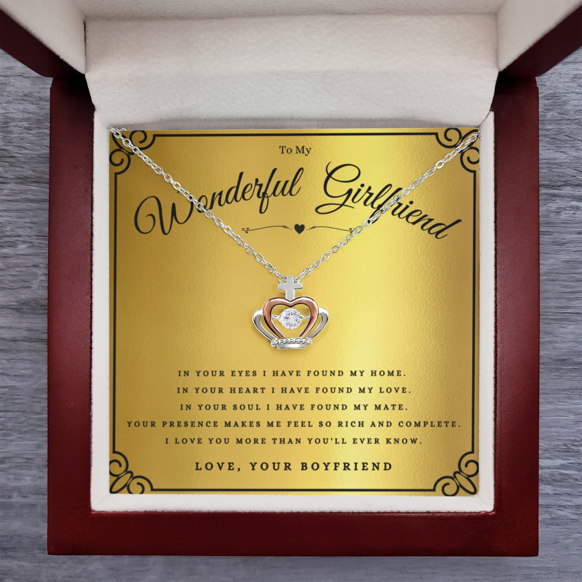 Best Gifts 305-Wonderful Girlfriend Crown Necklace Gift