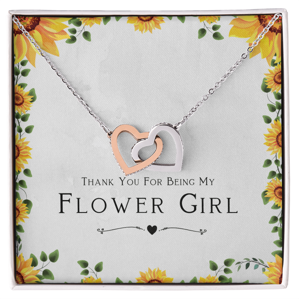 Best Gifts 305 - Flower Girl Necklace Gift – Interlocking Hearts CZ Jewelry