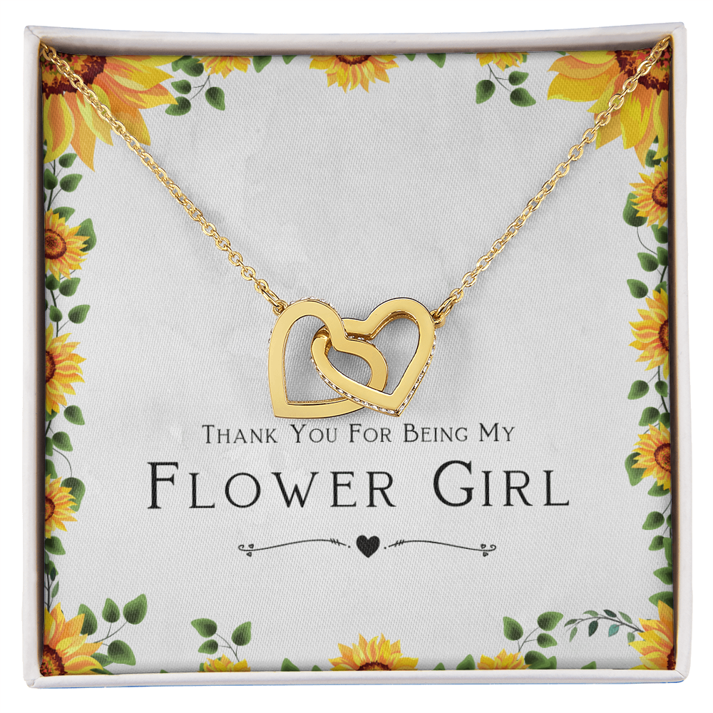 Best Gifts 305 - Flower Girl Necklace Gift – Interlocking Hearts CZ Jewelry